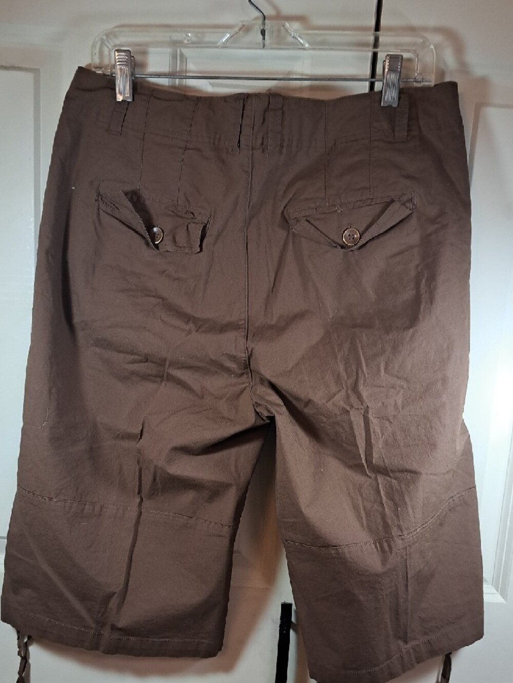 Women’s Brown Drawstring Capri Pants - Picture 5 of 9